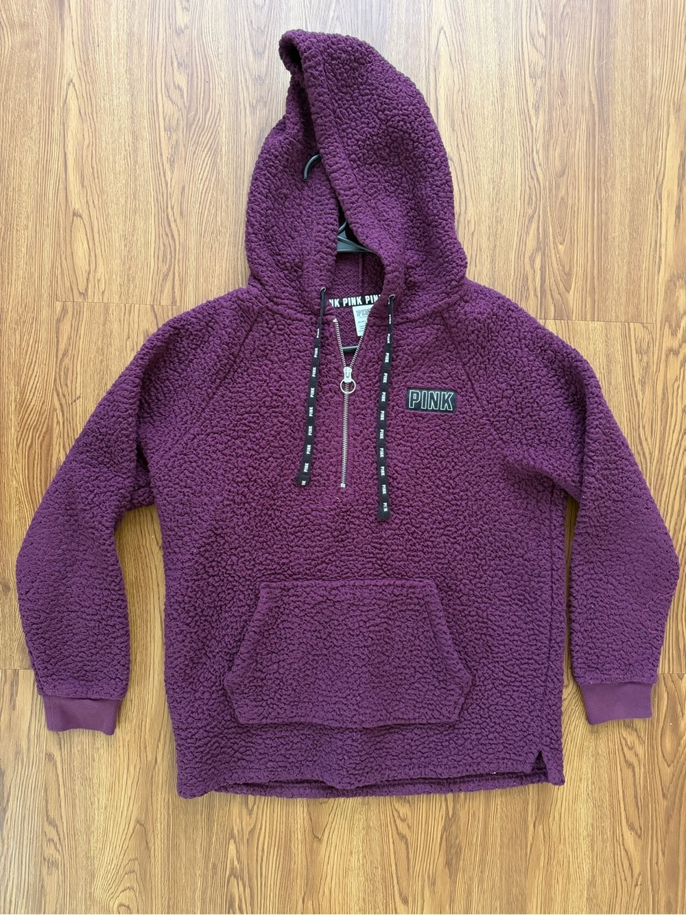 Victoria's Secret PINK Sherpa Half-Zip Hoodie - Plum